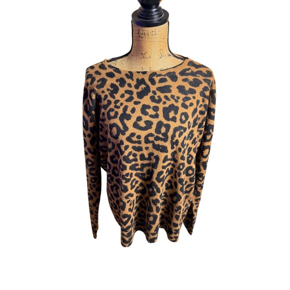 Cashmere Leopard print sweater - Picture 1 of 5